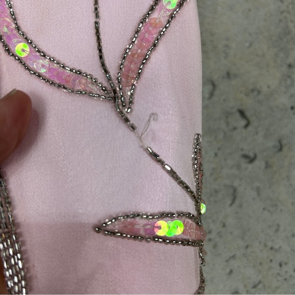 Vintage Sean collection, baby doll, pink rhinestone spaghetti strap prom dress - Picture 9 of 14